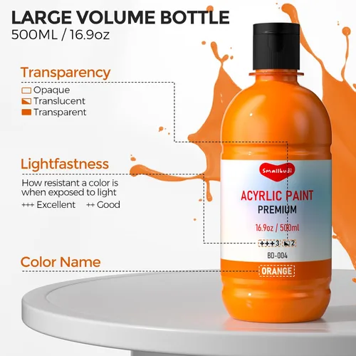 Vista 3 de Smallbudi - Juego de pintura acrílica a granel, 12 colores de 16.9 onzas (16.9 fl oz), kit de pintura acrílica no tóxica grande para pintar fiestas