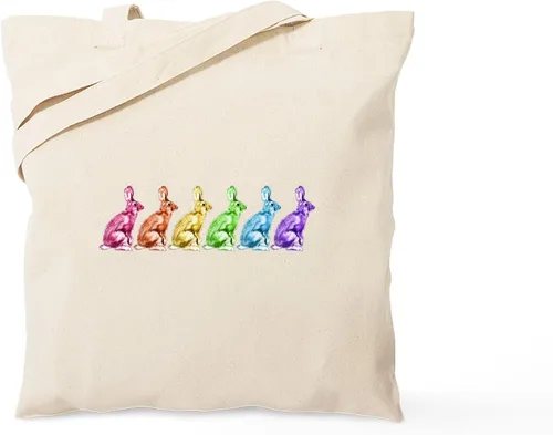 Vista 12 de CafePress Ascii Rabbit Tote Bag - Bolsa de lona natural, bolsa de compras reutilizable