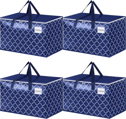 Vista 10 de Fabspace Bolsas de mudanza, suministros de mudanza extragrandes, bolsas de almacenamiento resistentes, bolsas de embalaje con cremalleras y asas