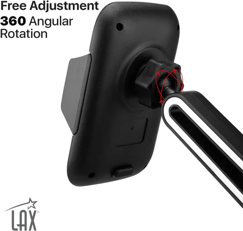 Vista 3 de LAX Gadgets Soporte de teléfono para iPhone 13, Samsung Galaxy S20, Note 10, dispositivos GPS - Negro