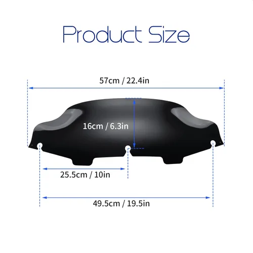 Vista 7 de Parabrisas de 6 pulgadas para Harley Davidson Touring Electra Glide Street Glide Tri Glide 1996-2013 Wave parabrisas (negro)