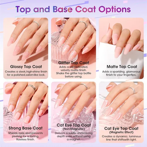 Vista 25 de GELLEN Juego de 24 esmaltes de uñas de gel, kit de esmalte de gel pastel Set 20+4 colección Blooming Pastel