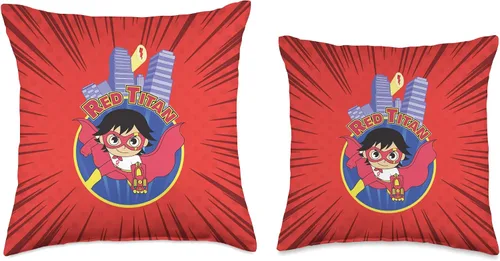 Vista 3 de Ryan's World Universe Red Titan - Almohada de 16 x 16 pulgadas, multicolor