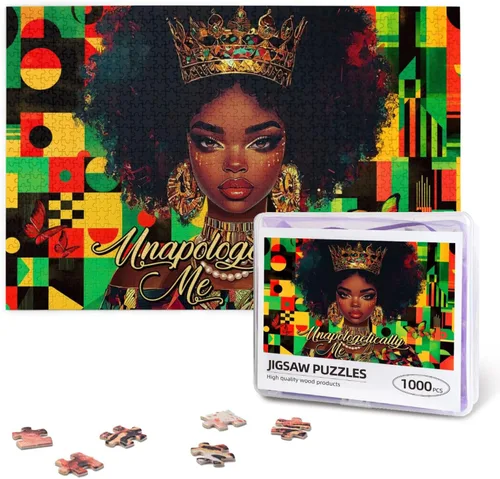 Vista 24 de Rompecabezas de 500 piezas para mujeres afronegras para adultos, Biblia América, mujer africana, fiesta, arte y baile, citas inspiradoras