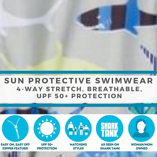 Vista 7 de SwimZip - Traje de baño de manga larga para niño, con protección UPF 50+