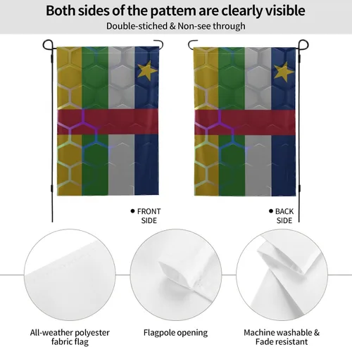 Vista 6 de Flag Of The Central African Republic Garden Flag 28"x40" Inch Double Sided Garden Flags Home Lawn Outdoor Decor Flags Party Banner Welcome Flag