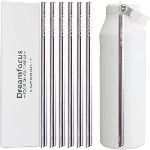 Vista 9 de Dreamfocus Pajitas de metal reutilizables de acero inoxidable de repuesto para Stanley IceFlow Aerolight Flip Straw 2.0 botella de 16 onzas, paquete