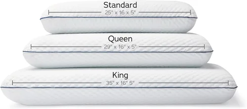 Vista 7 de WEEKENDER Almohada de espuma viscoelástica de gel, tamaño estándar, sensación firme media, soporte para cuello y hombros, para dormir de lado
