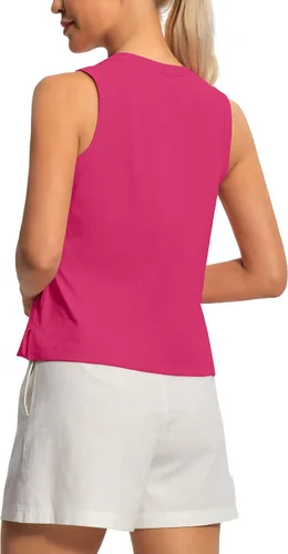 Vista 3 de Hiverlay Workout Tank Tops for Women Sleeveless Athletic Cropped Tank Top Sports Gym Muscle Running Shirts