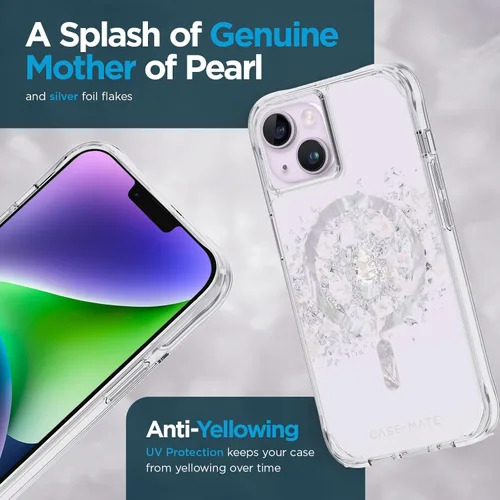 Vista 5 de Case-Mate Funda para iPhone 15 Plus/14 Plus de 6.7 pulgadas, toque de perla [protección contra caídas de 10 pies] [compatible con MagSafe] Funda