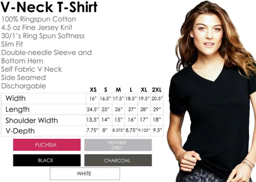 Vista 4 de Camisa personalizada con cuello en V para mujer, diseño de camiseta con texto de imagen, impresión frontal y trasera