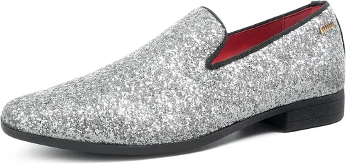 Vista 24 de UUBARIS Mocasines de vestir para hombre de esmoquin, zapatos sin cordones