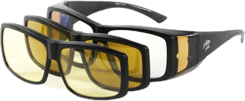 Vista 9 de Eagle Eyes 3in1 SuperSight Interchangeable Magnetic Multi-Lens System - Sun/Night/Computer - Polarized/UV and Blue Light Blocking Lenses