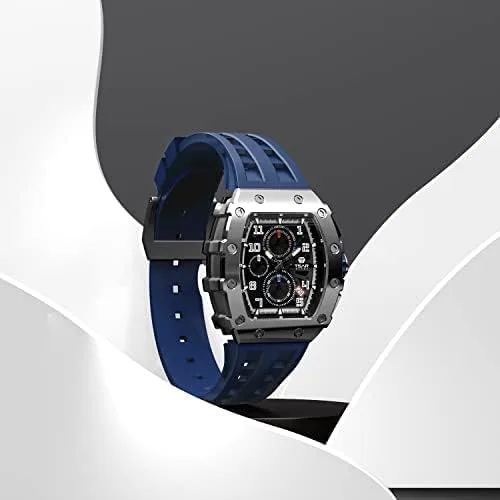 Vista 4 de Relojes Tonneau de lujo para hombre 5 ATM impermeable cuadrado cronógrafo analógico para hombre trabajo deporte moda elegante negocios minimalista