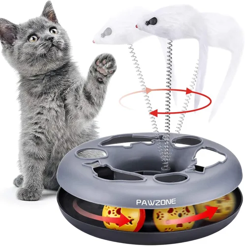 Vista 8 de Pawzone Juguetes para Gatos, Juguetes para Gatos de Interior, Juguetes Interactivos para Gatitos Pistas de Rodillos con Hierba Gatera, Juguete