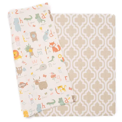 Vista 10 de Baby Care Tapete de juego (tamaño mediano, Hygge - Aztec & Arbor) 73" x 49" pulgadas, tapete de juego original de una sola pieza, reversible Hygge