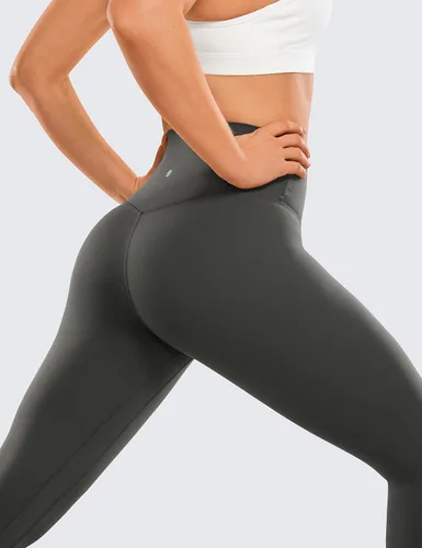 Vista 30 de CRZ YOGA Leggings de entrenamiento para mujer con sensación de desnudez cepillada de 25 pulgadas, pantalones de yoga de compresión de cintura alta