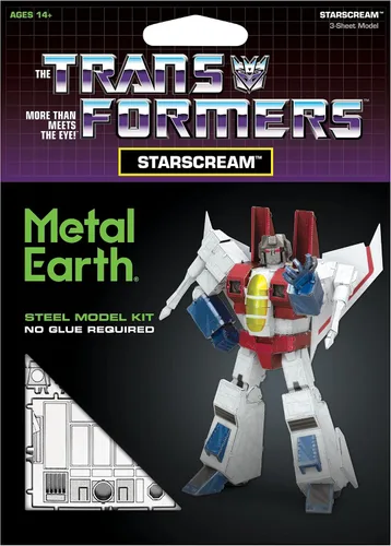 Vista 6 de Metal Earth Fascinaciones Transformers Starscream Color 3D Kit de modelo de metal