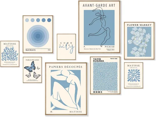 Vista 8 de Dodger - Póster artístico para pared, juego de 9 pósteres abstractos de Matisse para exposición, decoración retro para dormitorio, sala de estar