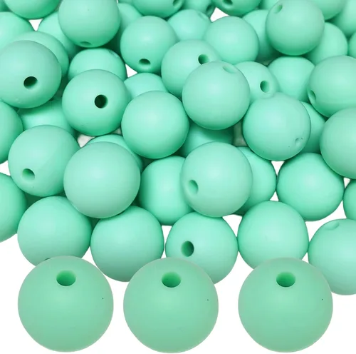 Vista 30 de Abalorios de silicona, 120 piezas de 6 mm abalorios redondos de silicona para hacer llaveros, pulseras, collares, aretes, joyas, manualidades DIY