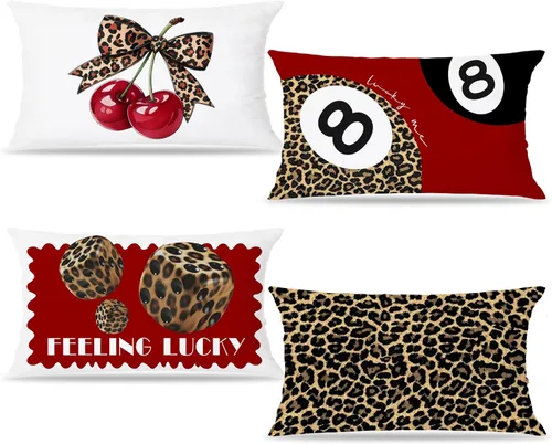 Vista 31 de Trendy Leopard Cheetah Print Pillow Covers 18x18 Set of 4