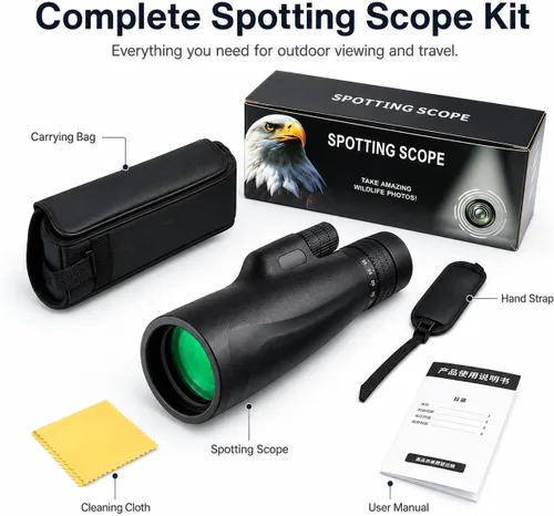 Vista 8 de Telescopio monocular con zoom HD 10-30x52 para adultos