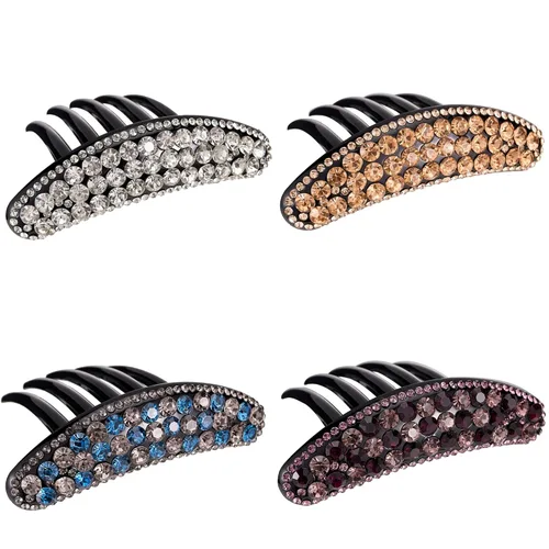 Vista 12 de Peine lateral de perlas para mujer, peines de pelo con diamantes de imitación, 7 dientes, accesorios de cristal vintage, accesorios para tocados