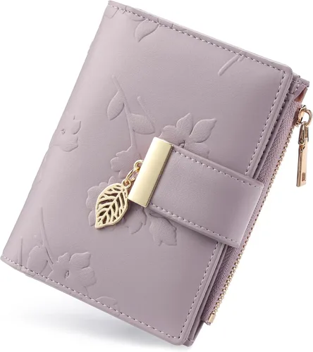 Vista 18 de yiijay Billetera pequeña para mujer, con bloqueo RFID, de piel, plegable, tarjetero para tarjetas de crédito para mujeres, cartera compacta
