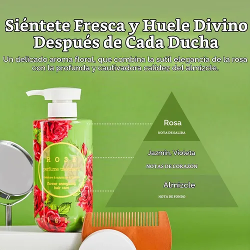Vista 4 de Jigott - Tratamiento de perfume rosa 16.9 FL OZ/16.9 fl oz, cuidado del cabello K-beauty