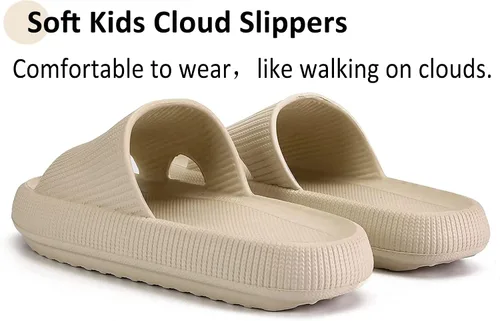 Vista 2 de sharllen Sandalias de nube para niños y niñas, pantuflas de casa, cómodas pantuflas de nube para niños, antideslizantes, para niñas, sandalias