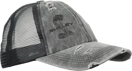 Vista 2 de Shelby Sombrero de cola de caballo negro y gris envejecido para mujer, producto Shelby con licencia oficial, ajustable, talla única, acabado ligero