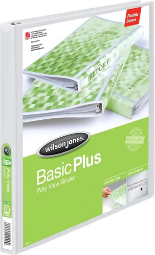 Vista 6 de ACCO Wilson Jones Print Won't Stick - Carpeta flexible de polietileno con anillos redondos, 60 hojas, tamaño carta, personalizable, color blanco