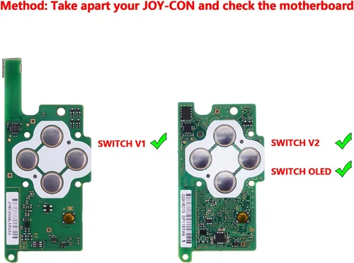 Vista 2 de eXtremeRate 7 Colors 9 Modes NS Joycon DFS LED Kit, Multi-Colors Luminated Black Classical Symbols ABXY Trigger Face Buttons for Nintendo Switch &