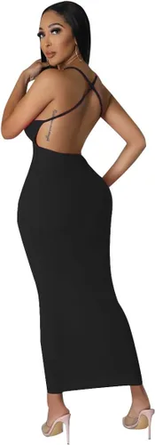 Vista 3 de WUSENST Vestido largo para mujer, sexy, ajustado, de manga larga, sudadera con capucha y estilo casual