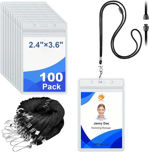 Vista 12 de Paquete de 25 cordones separables para tarjetas de identificación, con Breakaway Negro
