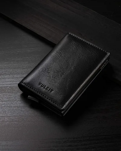 Vista 5 de VULKIT Tarjetero Pop Up Slim Wallet Cuero RFID Bloqueo Tarjetero Caja Hasta 8 Tarjetas de Crédito