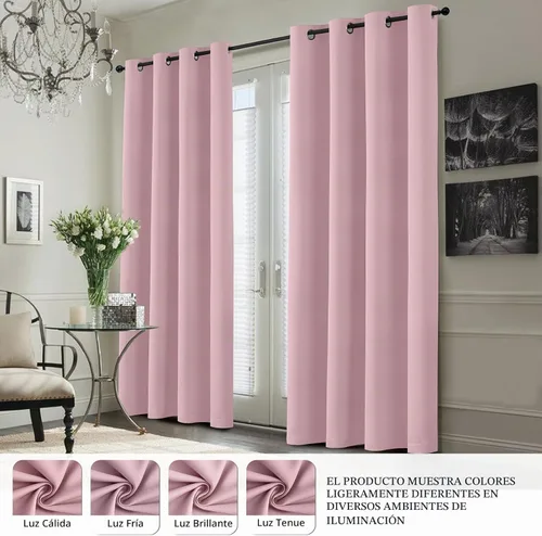 Vista 5 de Yakamok Paneles de cortina 100% opacos de 63 pulgadas, cortinas que bloquean el frío y la luz para el cuarto de los niños, cortinas con aislamiento