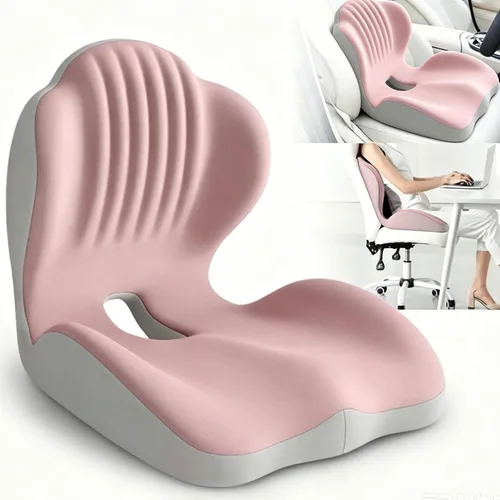 Vista 10 de Cojín ergonómico de espuma viscoelástica, cojín de asiento con soporte lumbar integrado, espuma viscoelástica antideslizante con diseño integrado