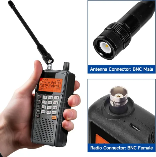 Vista 3 de Eightwood BNC - Antena de escáner de mano, paquete de 2 unidades de doble banda 144/430 MHz VHF UHF Antena de radio aficionado flexible de 6