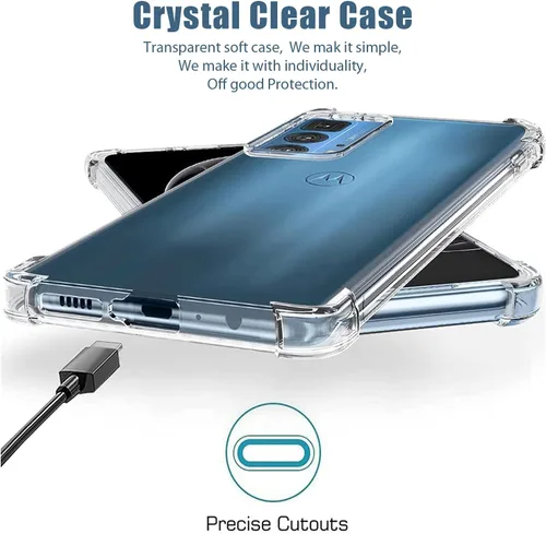 Vista 5 de MOOISVS - Protector de pantalla de vidrio templado para Motorola Edge 20 Pro (2 paquetes) + protector de lente de cámara (2 paquetes) + funda de TPU