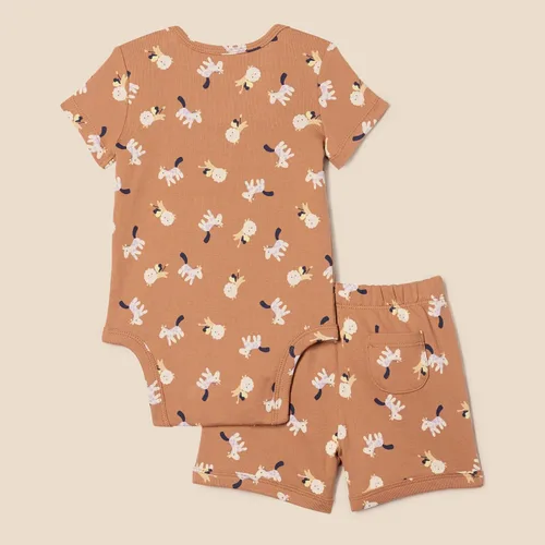 Vista 2 de Tienda Essentials Conjunto de body y pantalón corto unisex para bebés