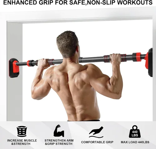 Vista 3 de TOPOKO Pull Up Bar for Doorway, Heavy Duty Chin Up Station for Home Gym, Multi-Grip or Adjustable Door Frame Exercise Equipment for Upper Body