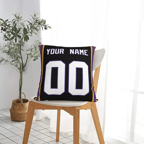 Vista 6 de Fundas de almohada personalizadas decorativas con nombre y número, fundas de almohada cuadradas para sofá, dormitorio, silla de automóvil
