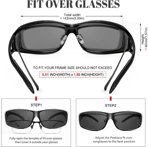 Vista 73 de Night Vision Driving Glasses for Men & Women - Polarized Anti Glare Fit Overs with Wrap-Around HD Yellow Lens