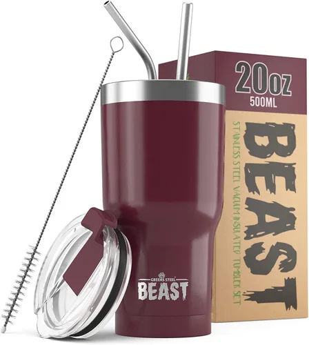 Vista 52 de Beast Vaso de 10 oz de Acero Inoxidable con Aislamiento al Vacío para Café y Hielo de Doble Pared Termo de Viaje (Blanco Ártico)