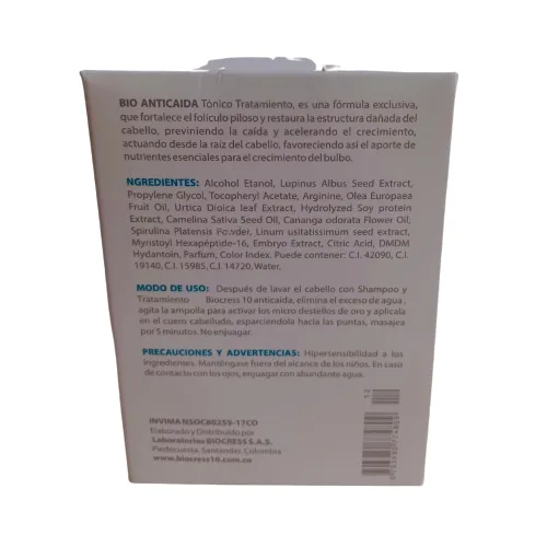 Vista 4 de Ampollas activan biocress de crecimiento (12 Pack) biocress 10 ampolletas para el cabello Bioanticaida Ampolla capilar