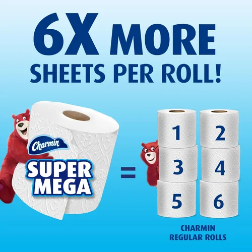 Vista 3 de Charmin Papel higiénico ultra fuerte, 6 rollos súper mega = 36 rollos regulares
