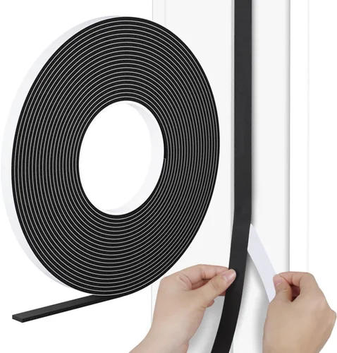 Vista 14 de Burlete para Puerta Negro, 1 Pulgada de Ancho X 1/4 Pulgada de Grosor, Sello de Ventana de Aire Acondicionado, Cinta de Espuma Autoadhesiva Tira