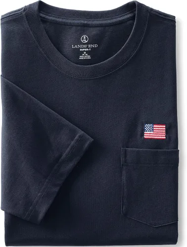 Vista 5 de Lands' End Camiseta de manga corta Super-T con bolsillo para hombre