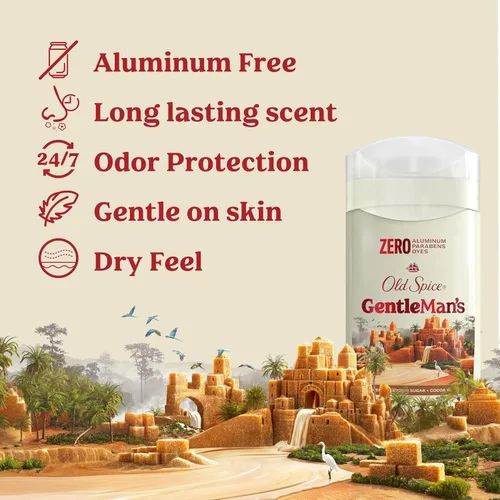 Vista 2 de Old Spice GentleMan's - Desodorante de tacto seco sin aluminio para hombres, frescura duradera 24/7, suave para la piel con acondicionadores